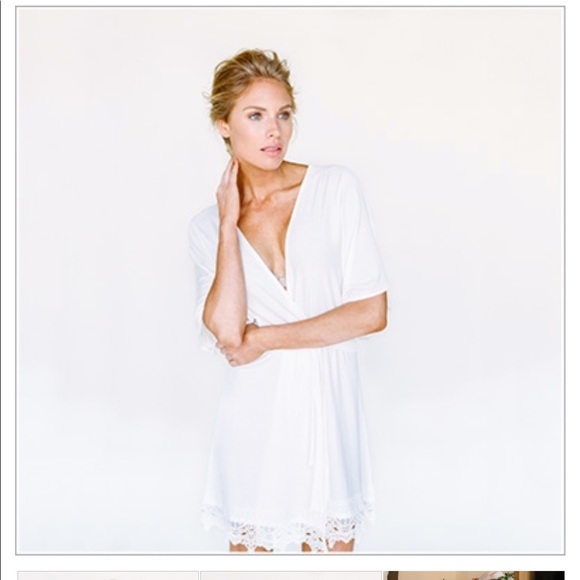 Plum Pretty Sugar Sweetheart Bridal Robe White - Picture 3 of 5